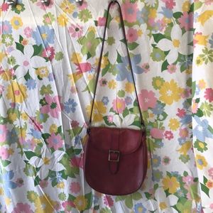 Fossil leather purse maroon burgundy crossbody